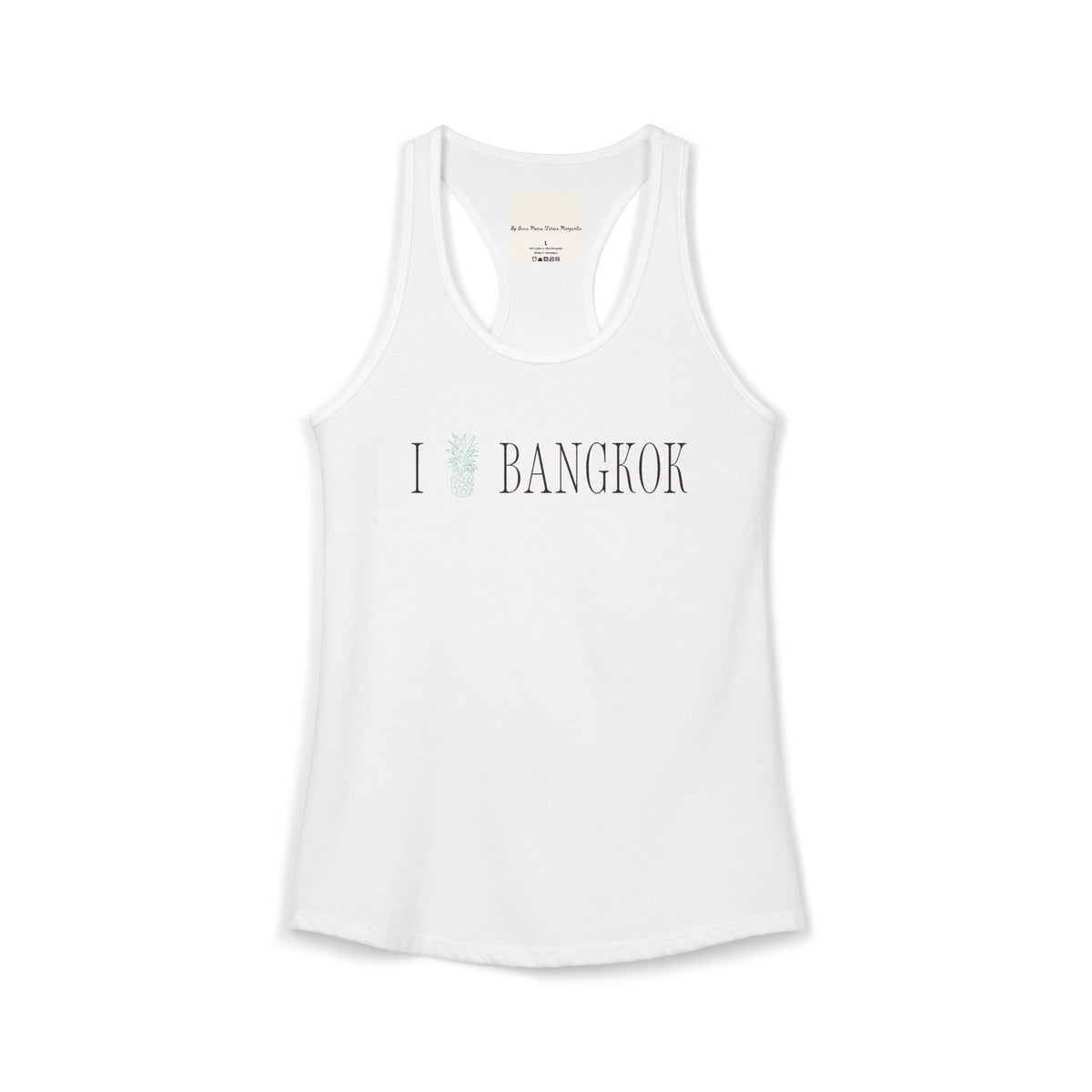 Bangkok Pineapple Turquoise White Tank Top