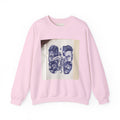 Blue Drawing White/Black/Maroon/Light Pink Crewneck