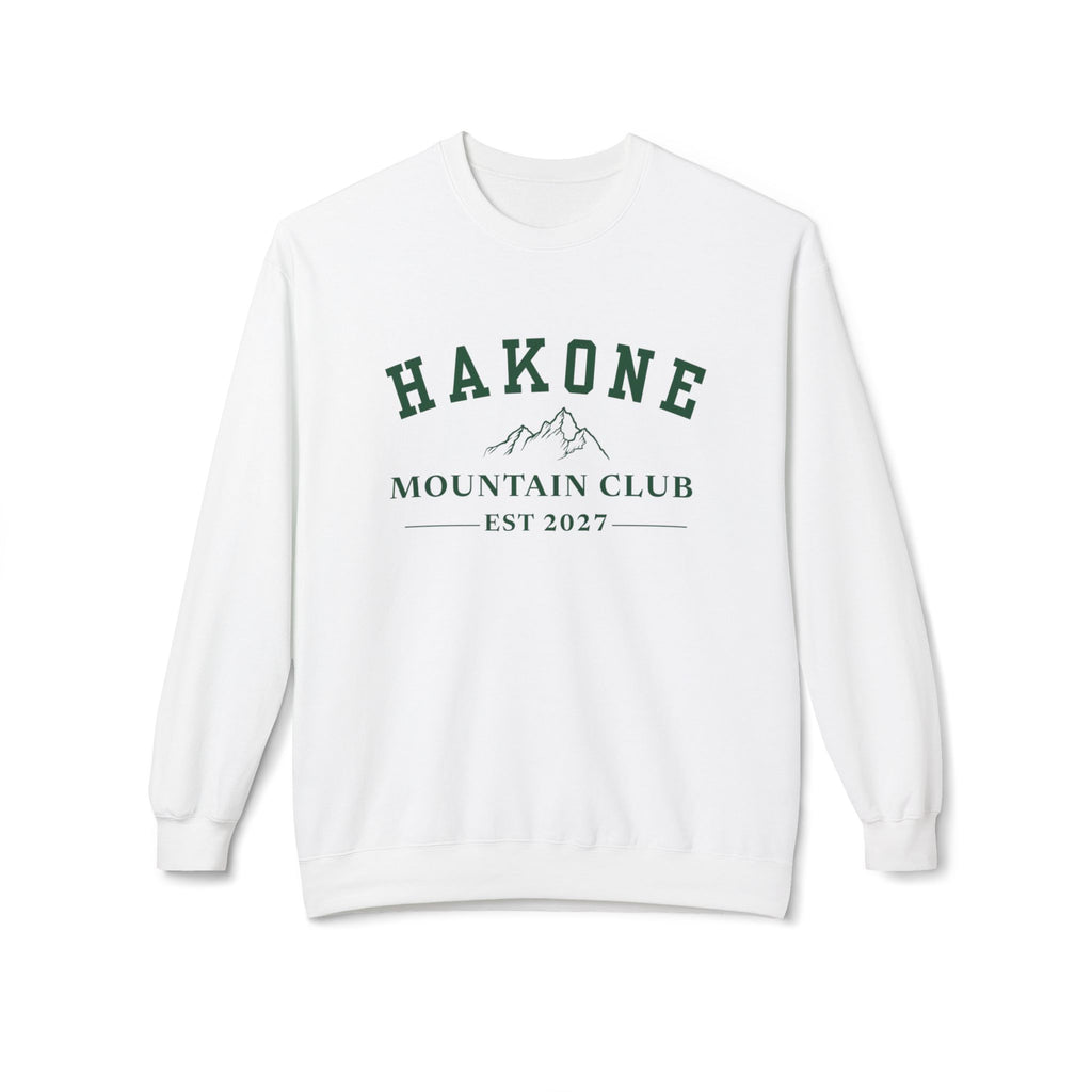 เสื้อสเวตเตอร์คอกลม Hakone Mountain Club โลโก้สีเขียว/ขาว/ฟ้าอ่อน