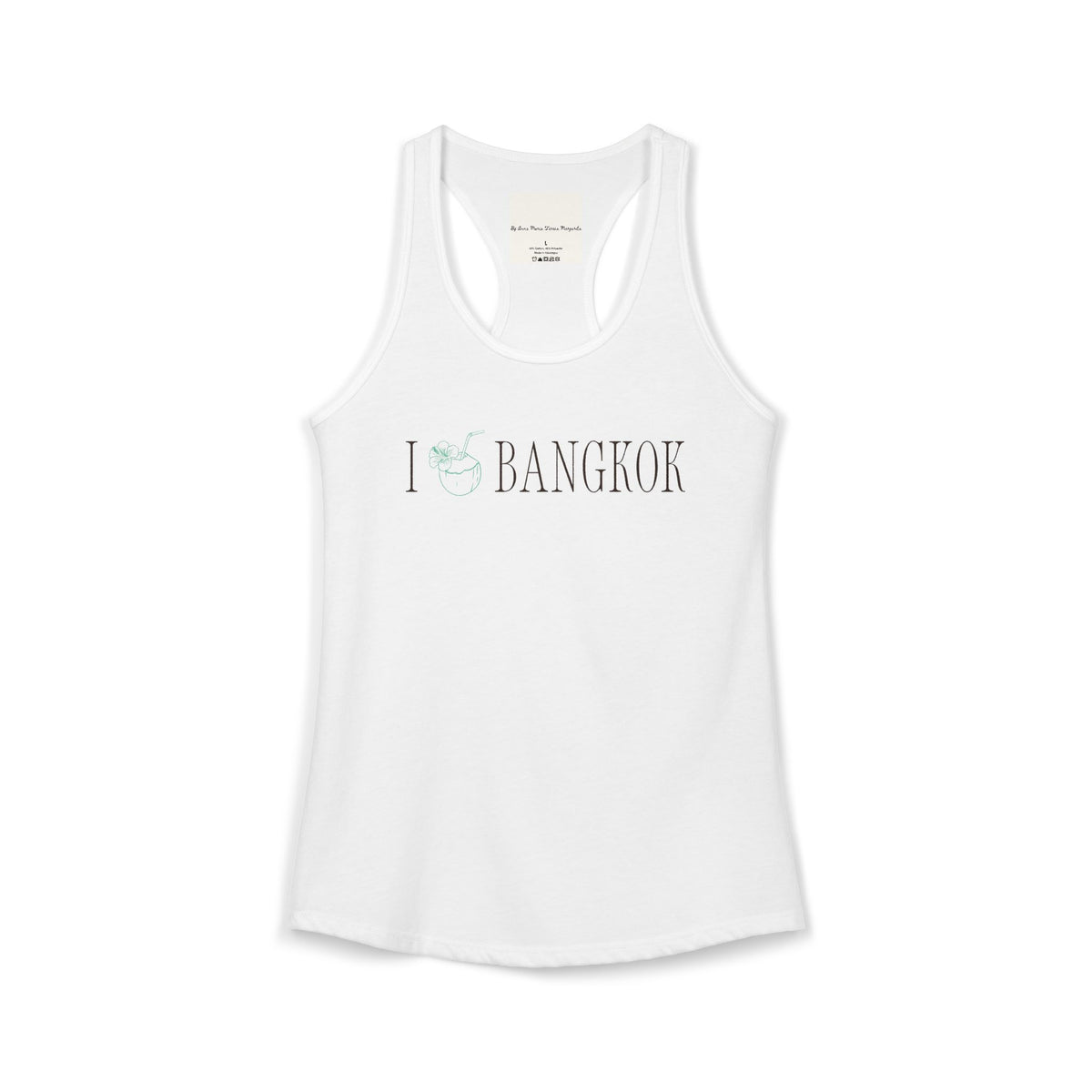 Bangkok Coconut Turquoise White Tank Top